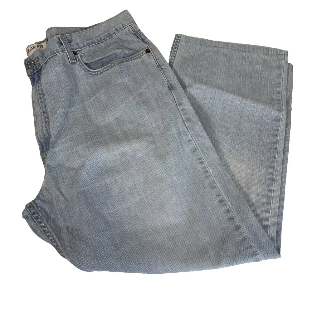 Levi's 505 Regular Fit Straight Leg Jeans Mens 40 X 30 Blue Light Wash Denim